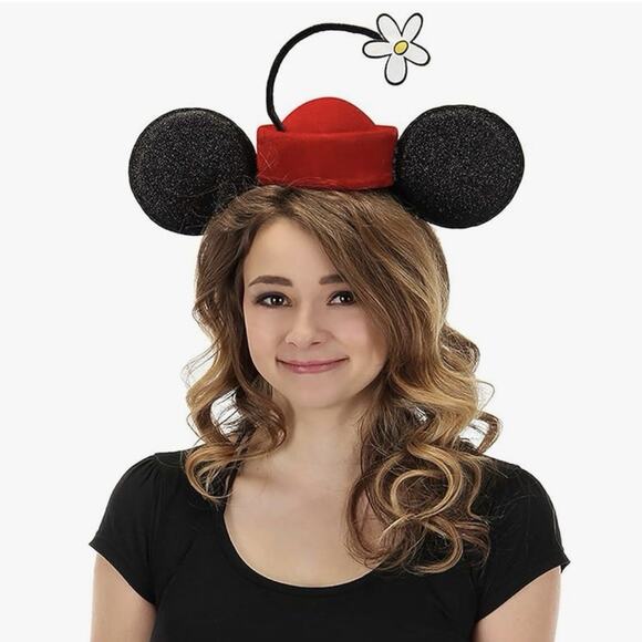 Disney Minnie Vintage Flower Hat Old School Minnie Mouse Disneyland Headband - Picture 4 of 6